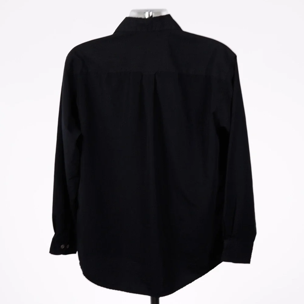 Oleg Cassini Salute Medium Black Men's Collared Dress Shirt Polyester